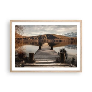 Plakát v rámu světlý dub - Krajina v tichu - 70x50 cm