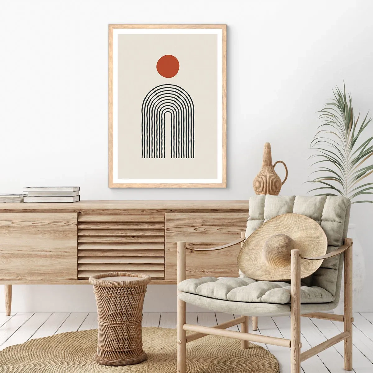 Plakát v rámu světlý dub - Magnetismus tvarů a barev - 70x100 cm
