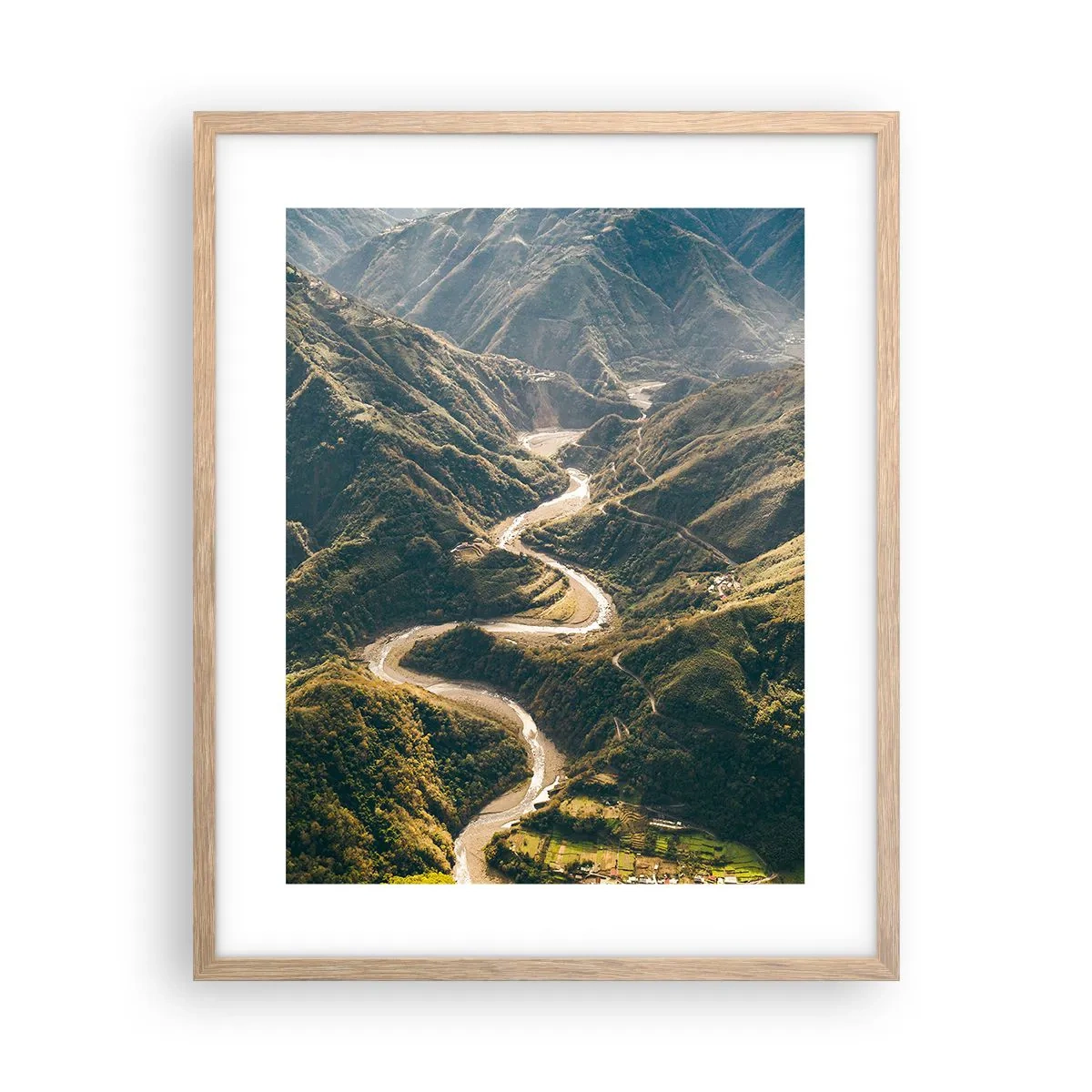 Plakát v rámu světlý dub - Přímo ze srdce hor - 40x50 cm