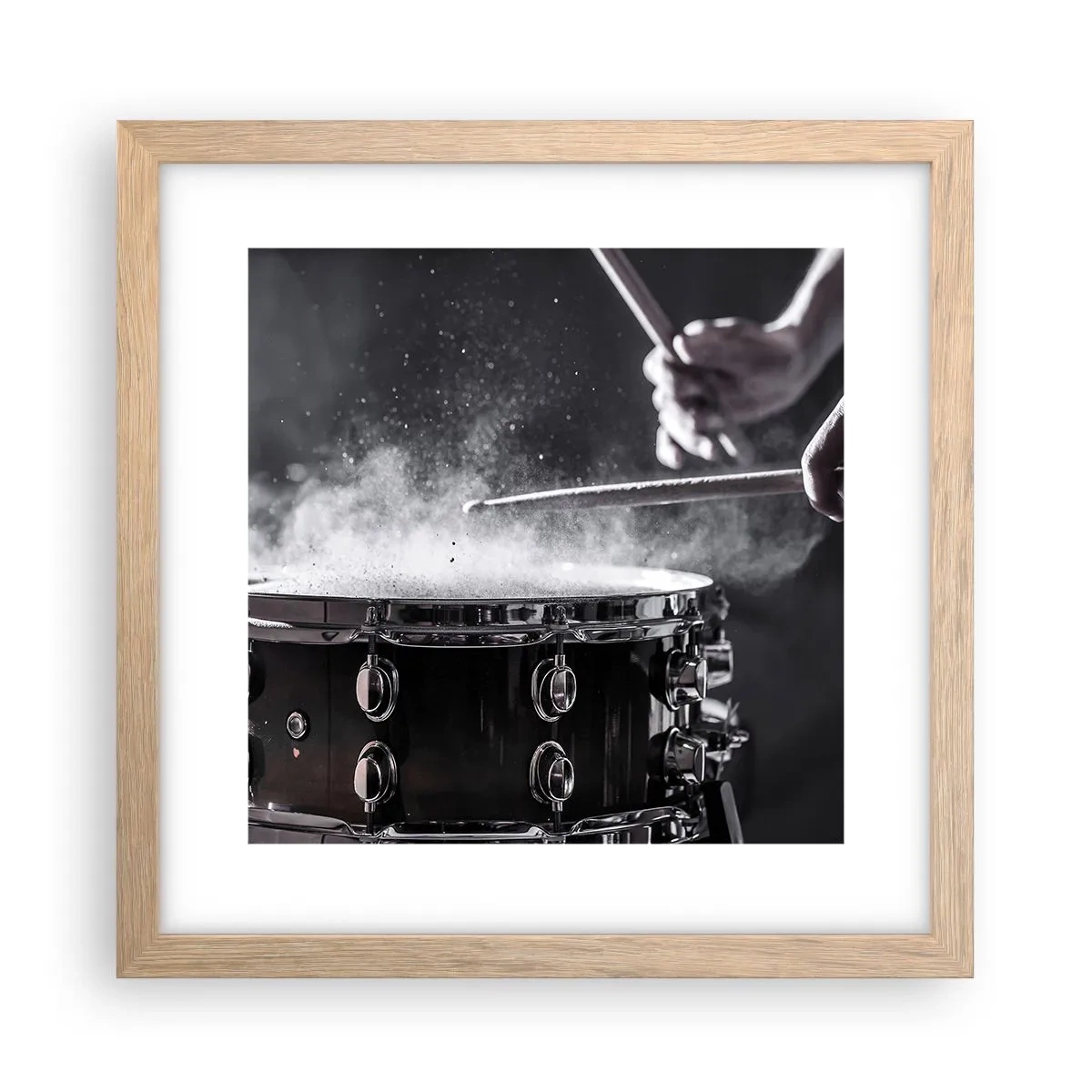 Plakát v rámu světlý dub - Puls hudby - 30x30 cm