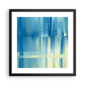 Plakát v černém rámu - Kompozice v tyrkysu - 40x40 cm