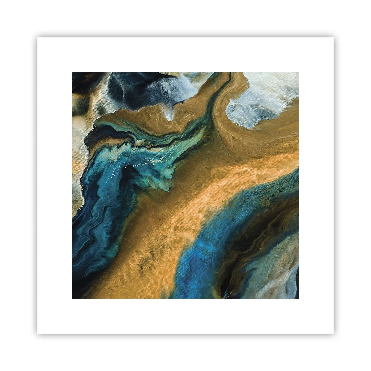 Plakát - Modrá – žlutá – vzájemné vlivy - 30x30 cm