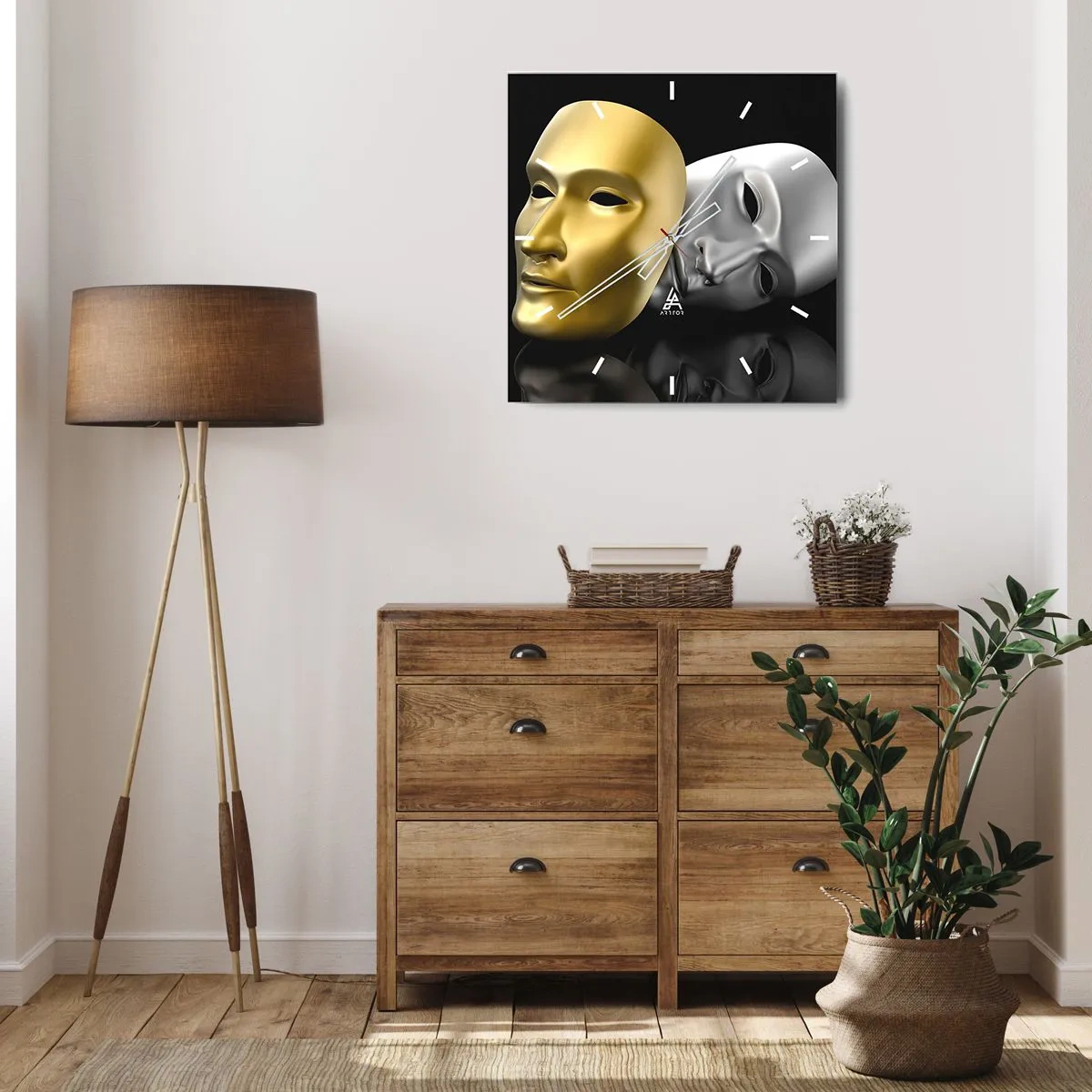 Nástěnné hodiny - Život je divadlo - 40x40 cm