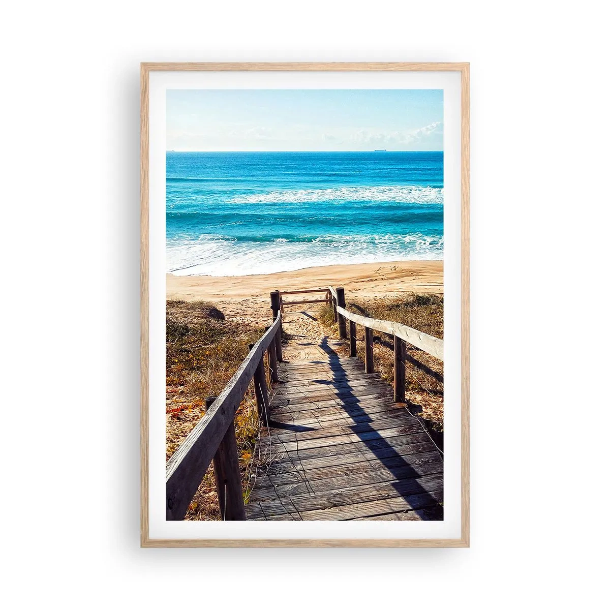 Plakát v rámu světlý dub - Běž! - 61x91 cm