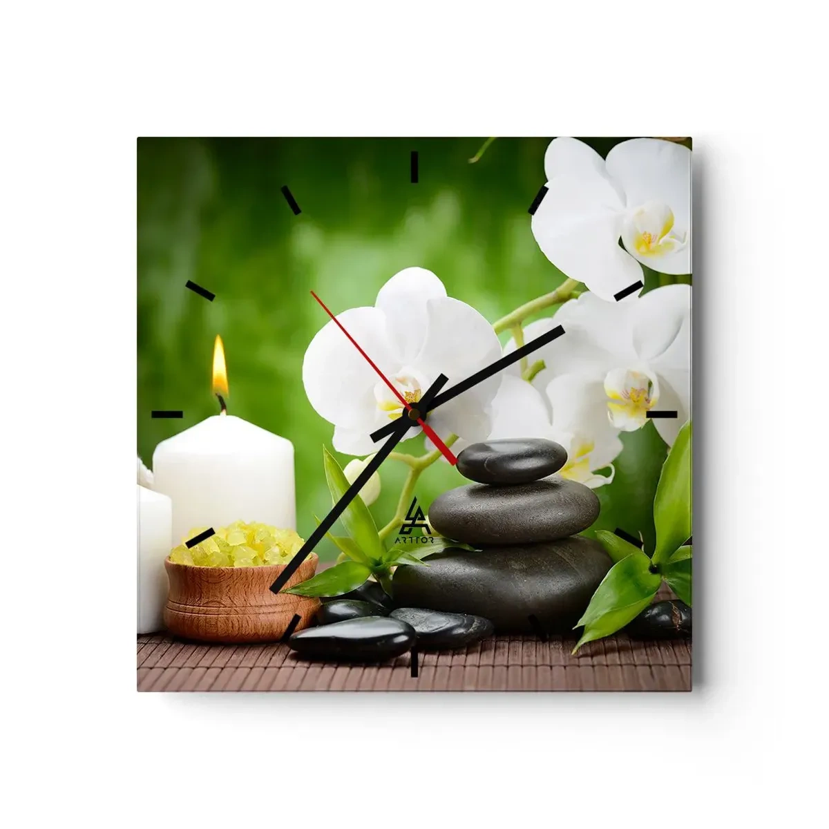 Nástěnné hodiny - Voňavý, květinový, jemný dotek - 40x40 cm