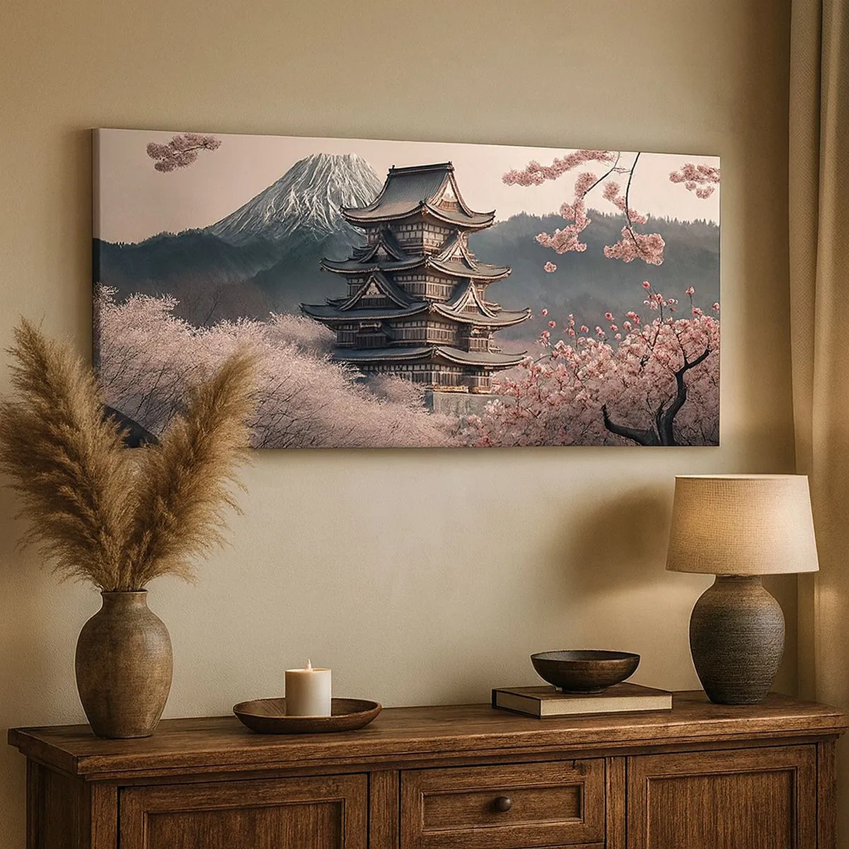 Obraz na plátně - Země kvetoucích třešní - 100x40 cm