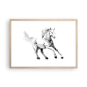 Plakát v rámu světlý dub - Nezkrocená duše - 70x50 cm