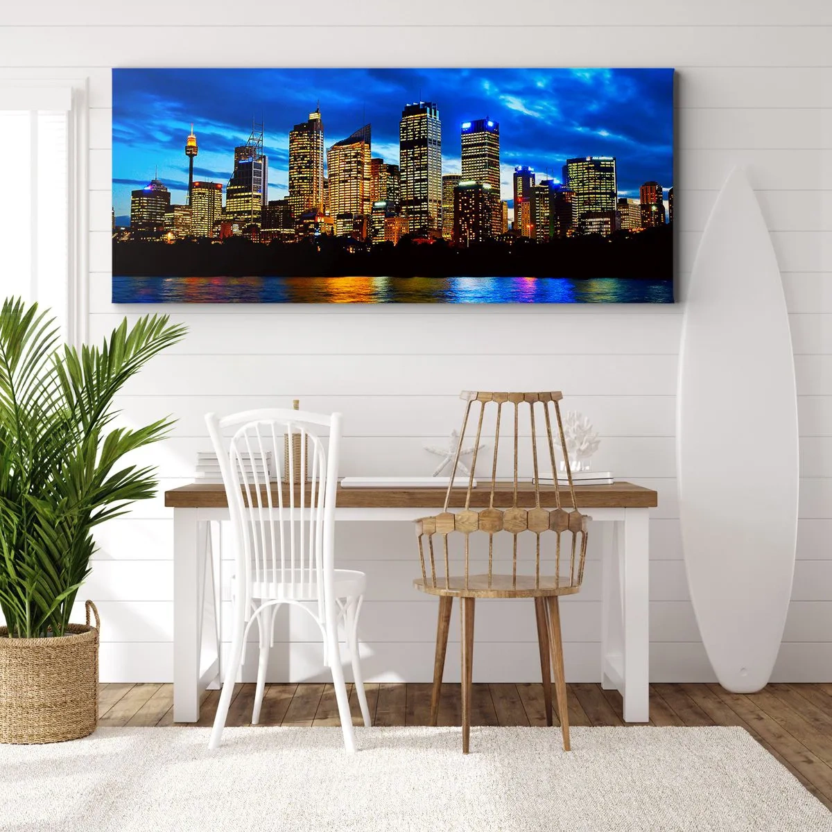 Obraz na plátně - Noc světel a barev - 140x50 cm