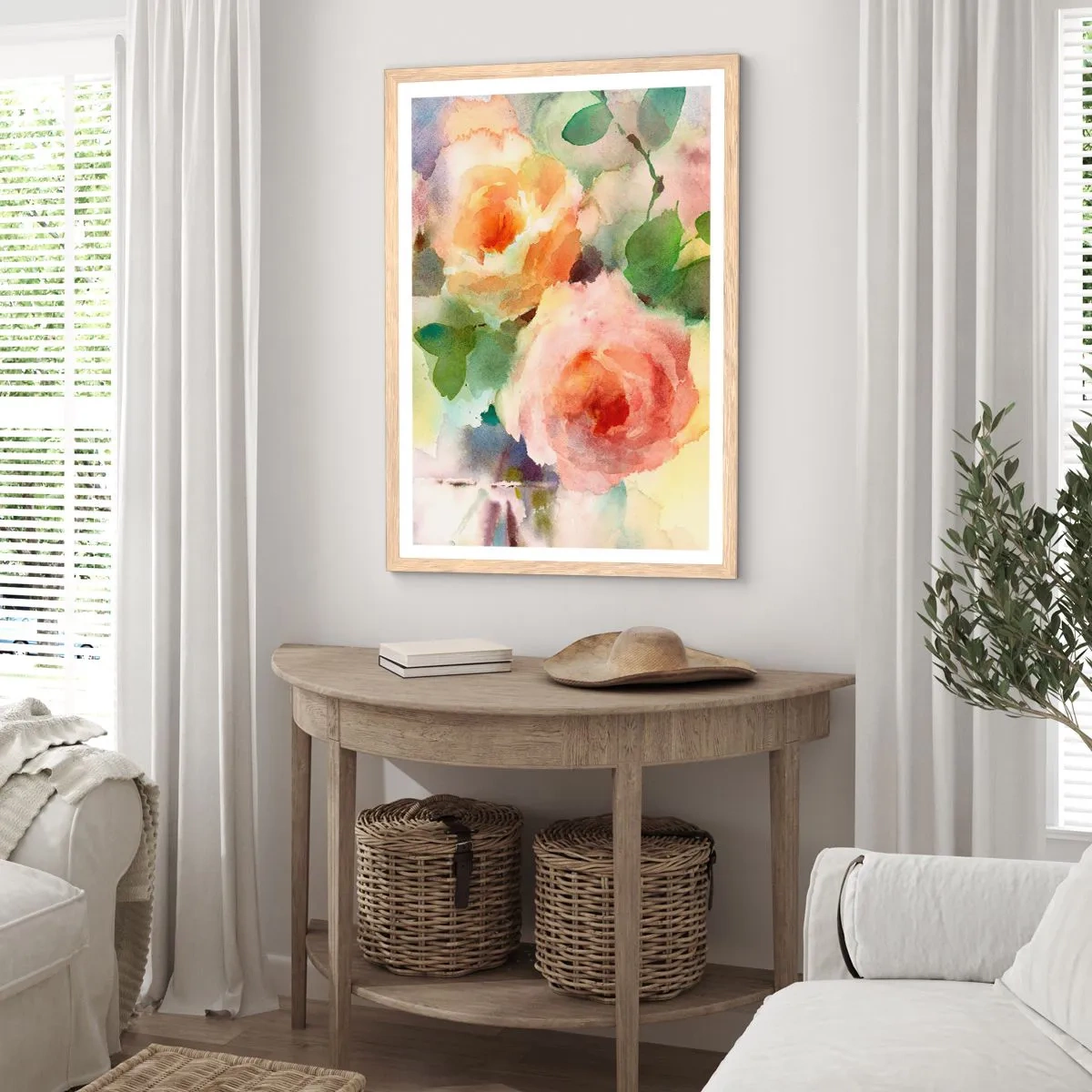 Plakát v rámu světlý dub - Jemné jako akvarel - 61x91 cm