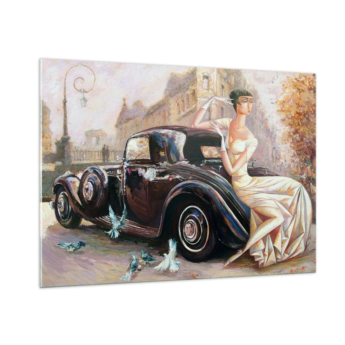 Obraz na skle - Elegance v retro stylu - 100x70 cm