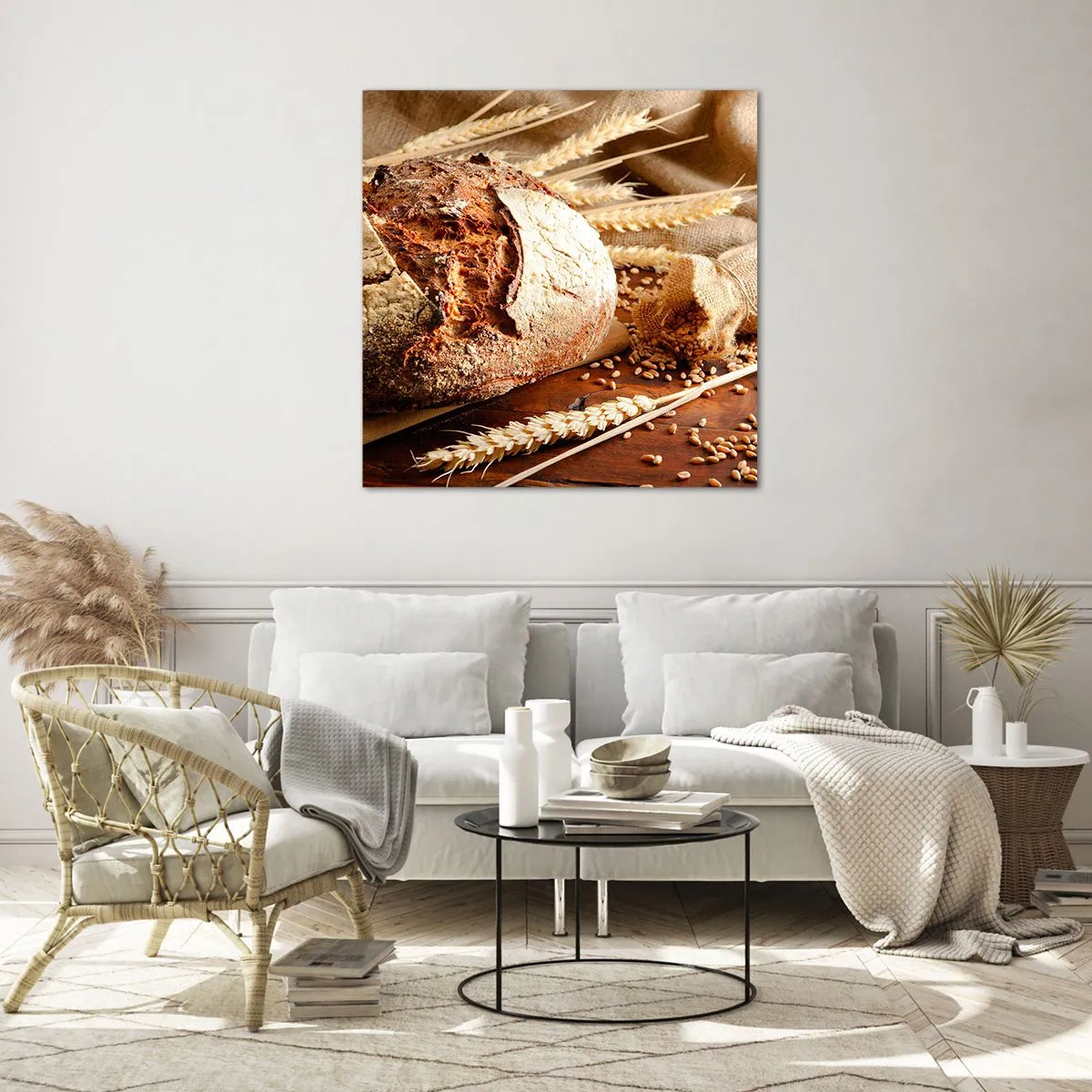 Obraz na skle - Chutný, voňavý, křupavý - 70x70 cm