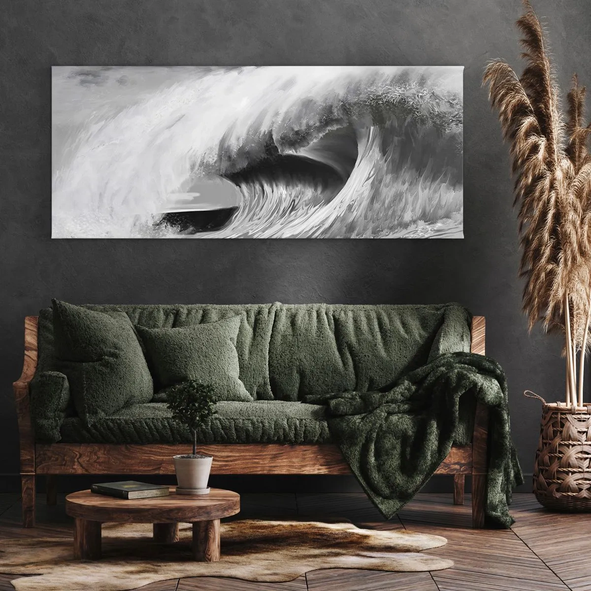 Obraz na plátně - Hněv oceánu - 100x40 cm