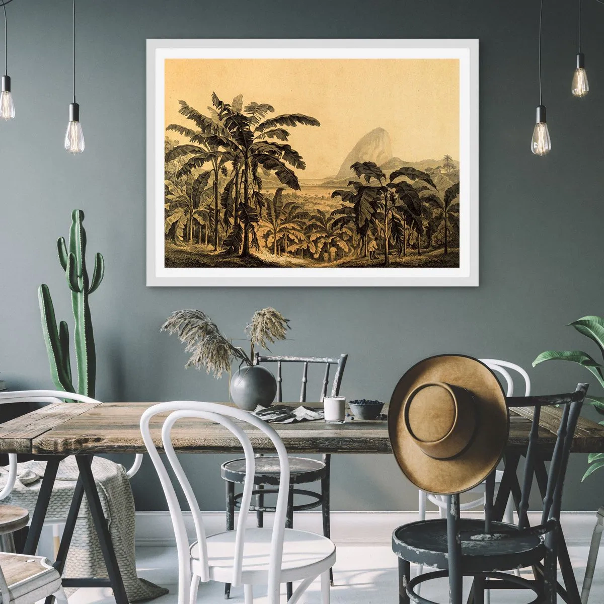 Plakát v bílém rámu - V koloniálním stylu - 100x70 cm