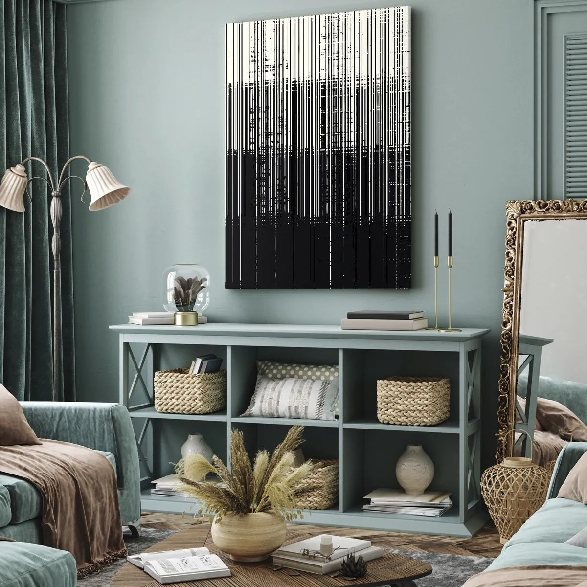 Obraz na plátně - Vlny a vibrace - 65x120 cm