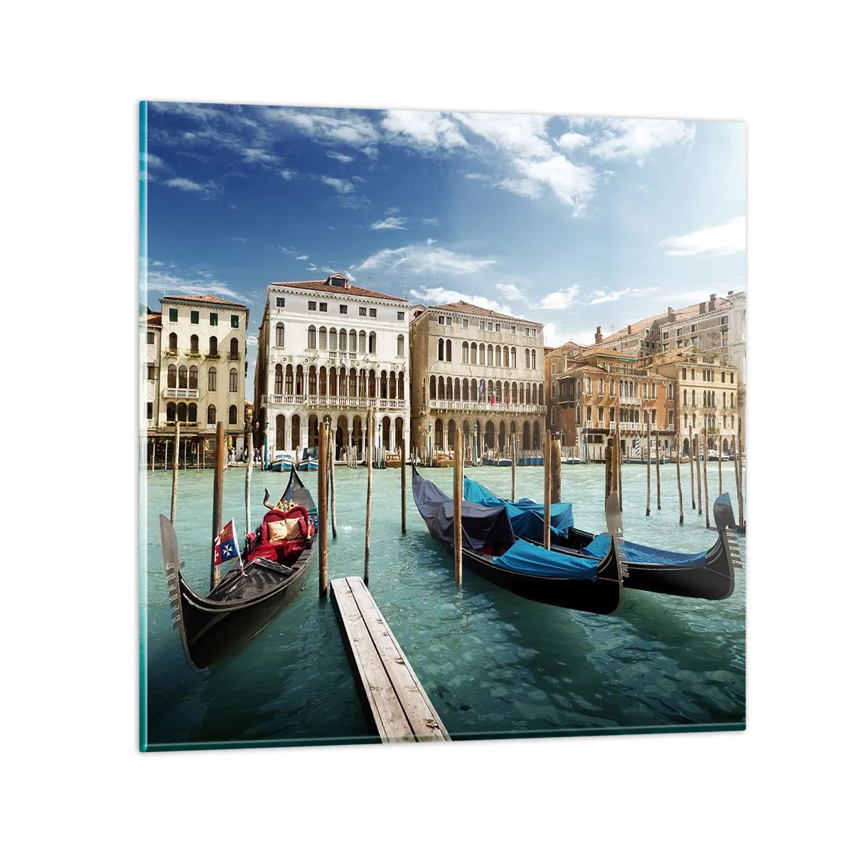 Obraz na skle - Paláce v modři - 70x70 cm