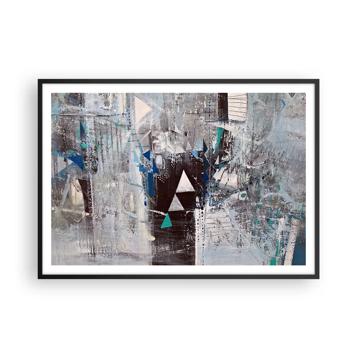 Plakát v černém rámu - Přednostní pořadí trojúhelníků - 100x70 cm