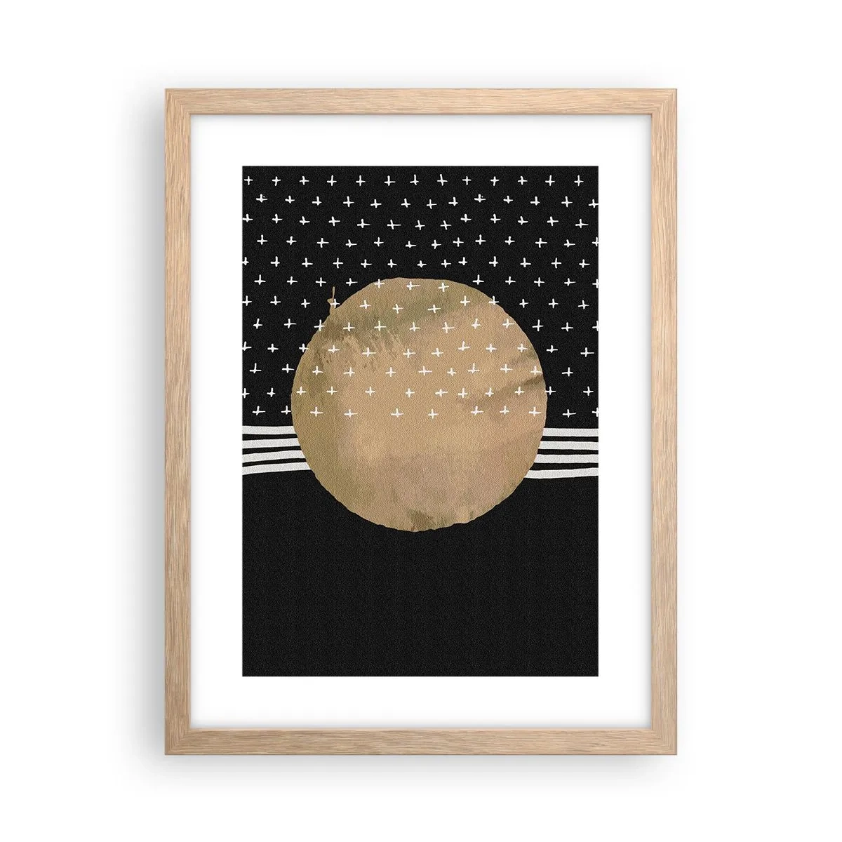 Plakát v rámu světlý dub - Kompozice: vlajka galaxie - 30x40 cm