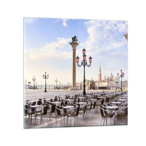 Obraz na skle - Zveme, vše připraveno - 40x40 cm