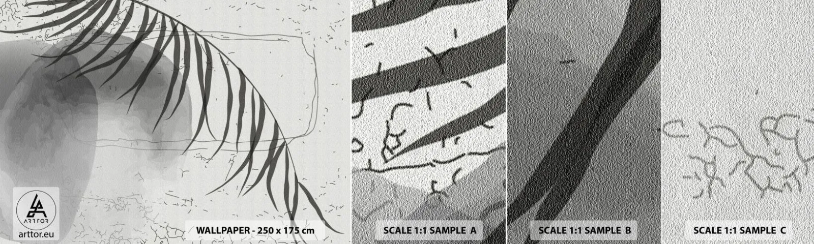 Vzor Fototapety Samolepicí Deluxe Sticker - Subtilní exotika přírody - Minimalismus, Botanický, List - 100x30 cm