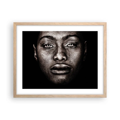 Plakát v rámu světlý dub - Jedna slza - 50x40 cm