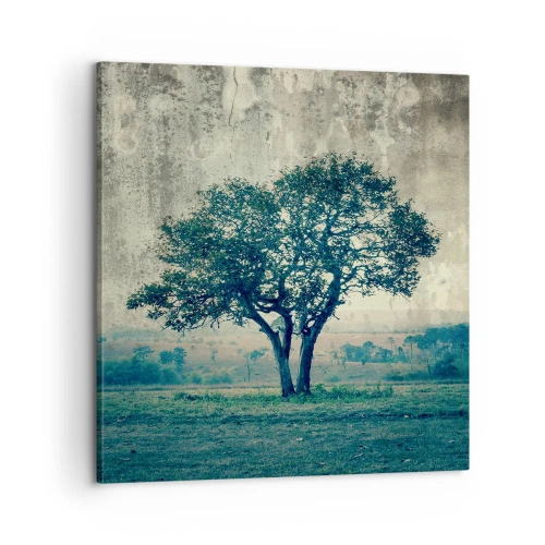 Obraz na plátně - Jabloň na modrém poli? - 60x60 cm
