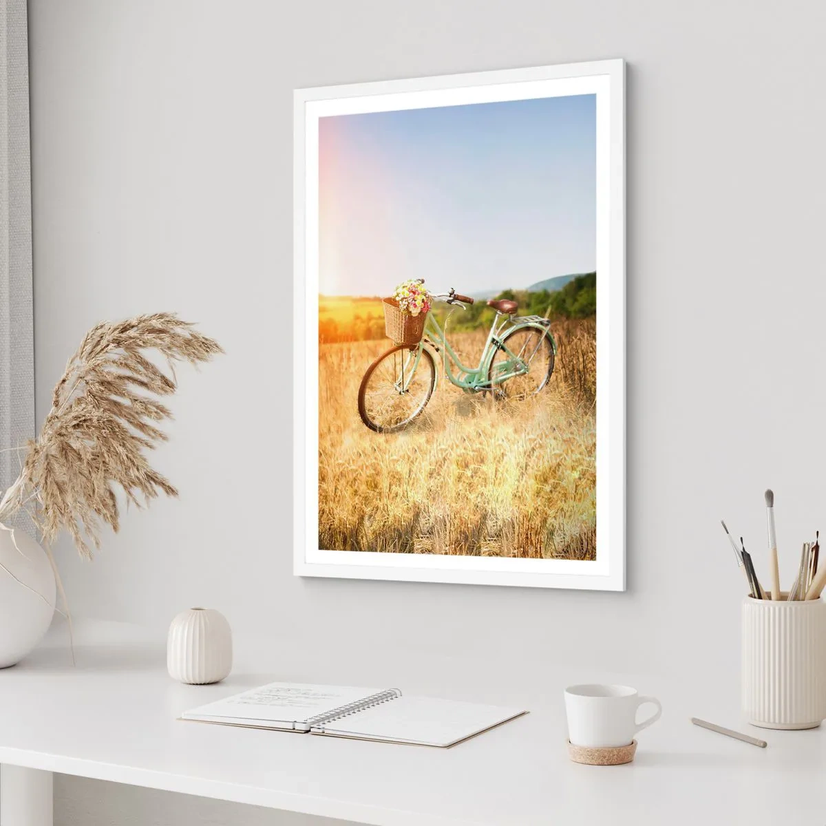 Plakát v bílém rámu - Chvíli tu zůstanu - 50x70 cm