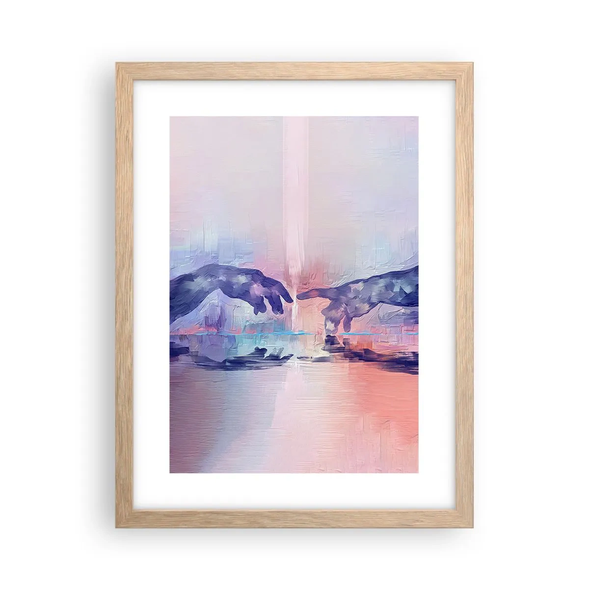 Plakát v rámu světlý dub - Božská jiskra života - 30x40 cm