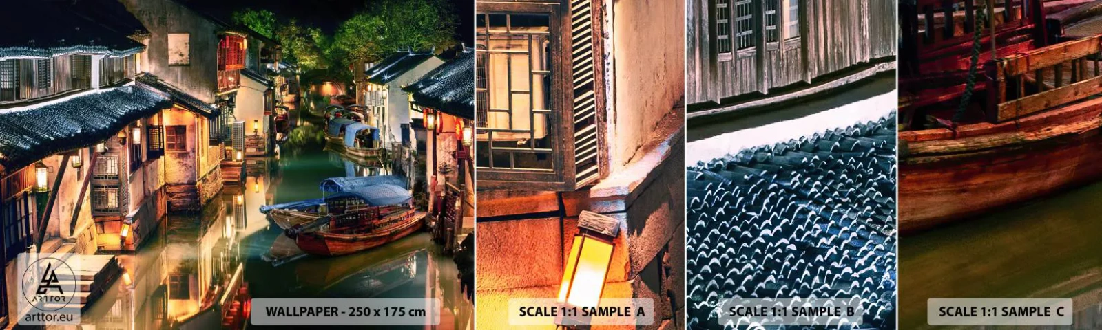 Fototapeta Vzorek Standard Eco - Večer na čínské ulici - Krajina, Město, Asie - 100x30 cm