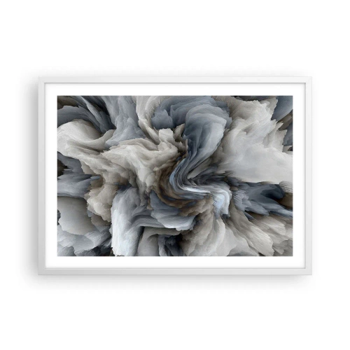 Plakát v bílém rámu - Kámen a květ - 70x50 cm