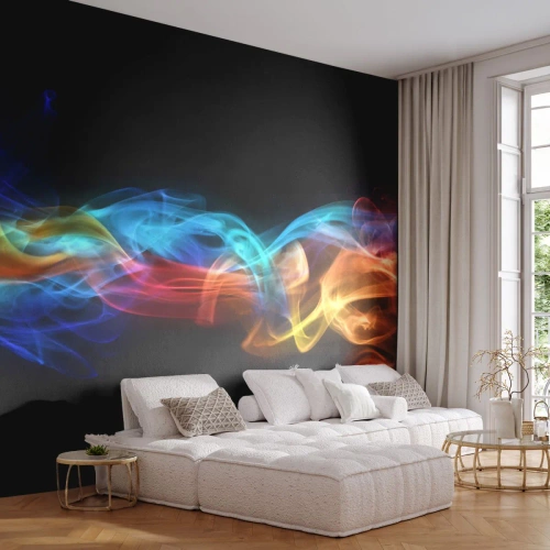 Fototapeta Samolepicí Deluxe Sticker - Duhový tanec mlhy - Abstrakce, Grafika, Barevné plameny - 250x175 cm
