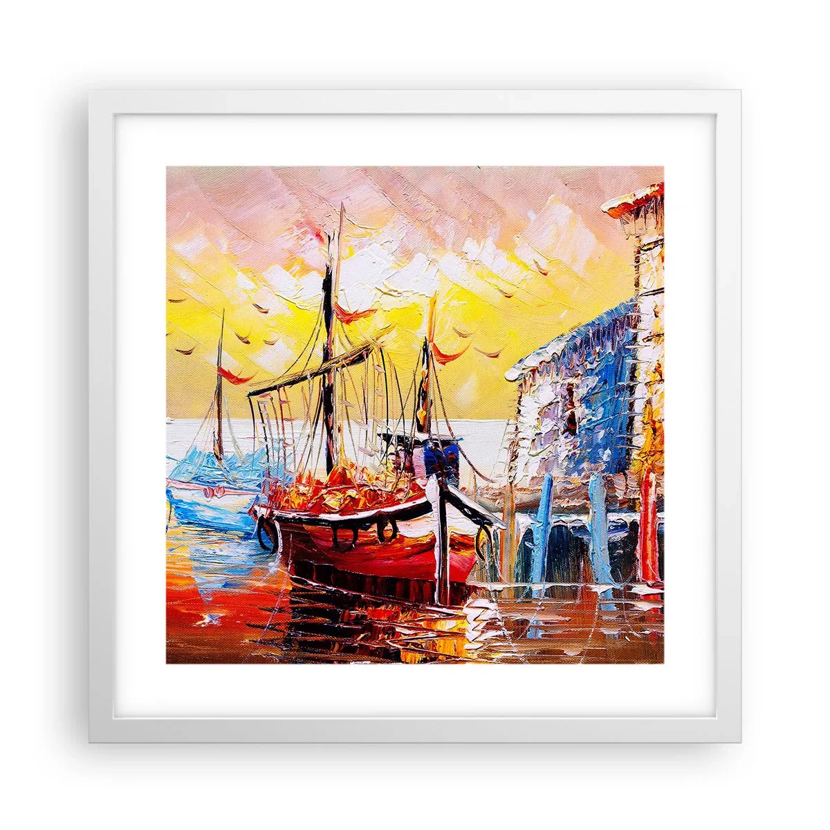 Plakát v bílém rámu - Šťastný návrat - 40x40 cm