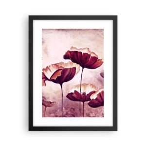 Plakát v černém rámu - Červený a bílý plátek - 30x40 cm