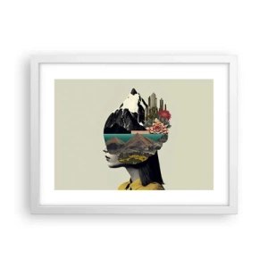 Plakát v bílém rámu - Žena – vždy tajemství - 40x30 cm