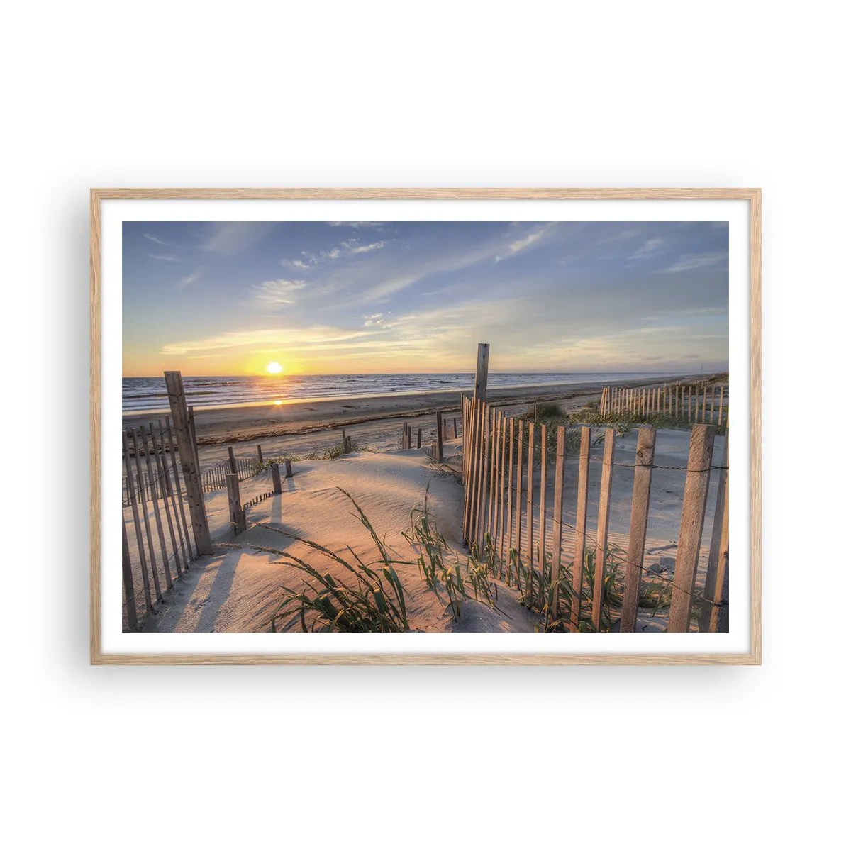 Plakát v rámu světlý dub - Odlesk a stín větru - 100x70 cm