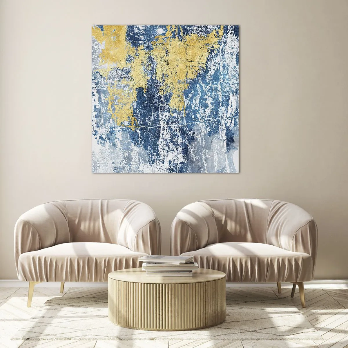 Obraz na skle - Abstrakce s dobrou náladou - 30x30 cm