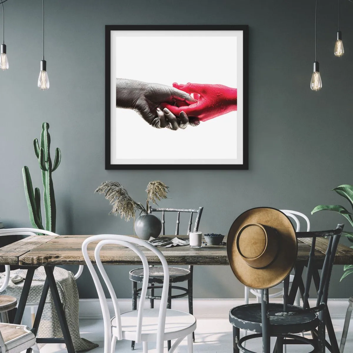 Plakát v černém rámu - Spolu i když jsme odlišní - 60x60 cm