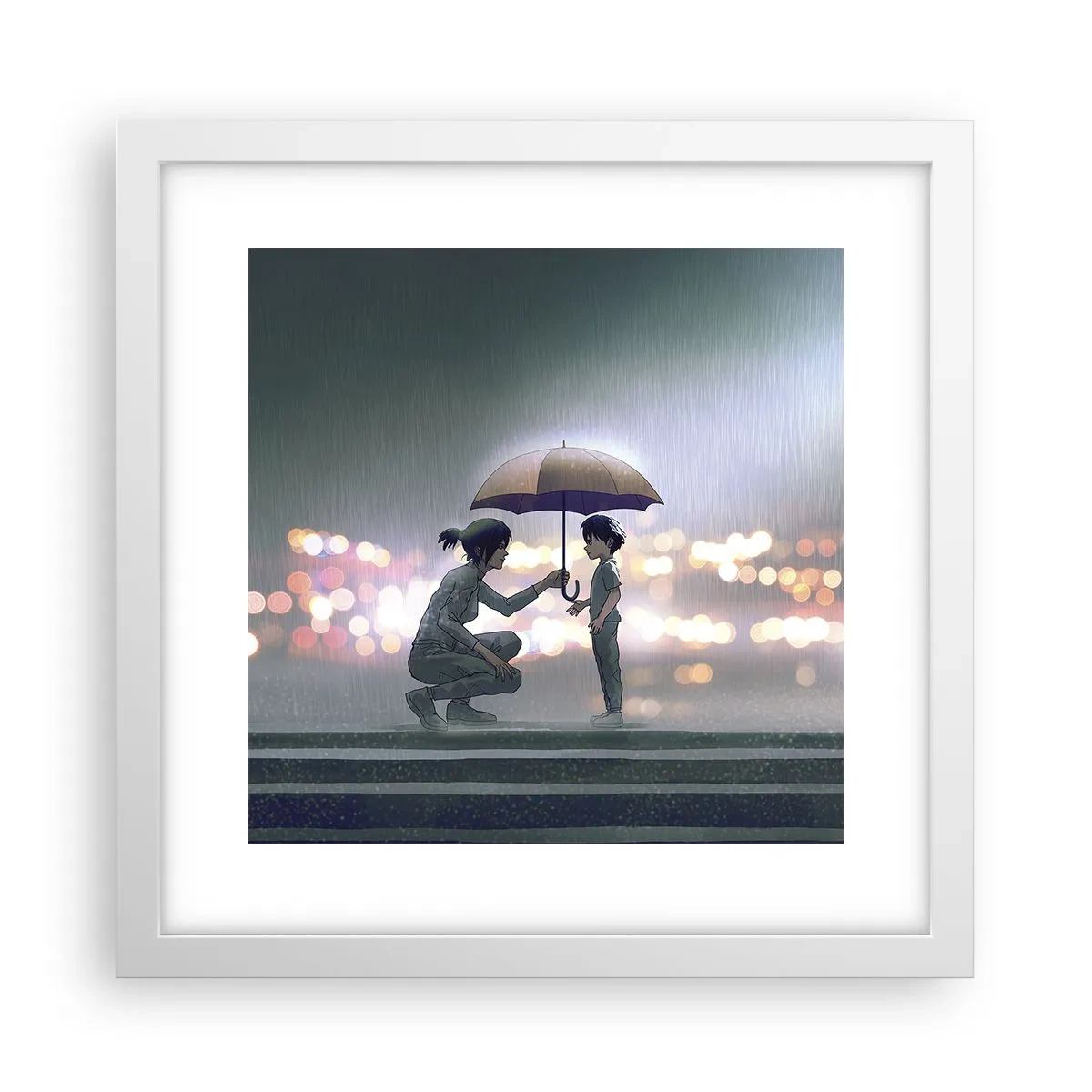 Plakát v bílém rámu - A vše je v pořádku - 30x30 cm