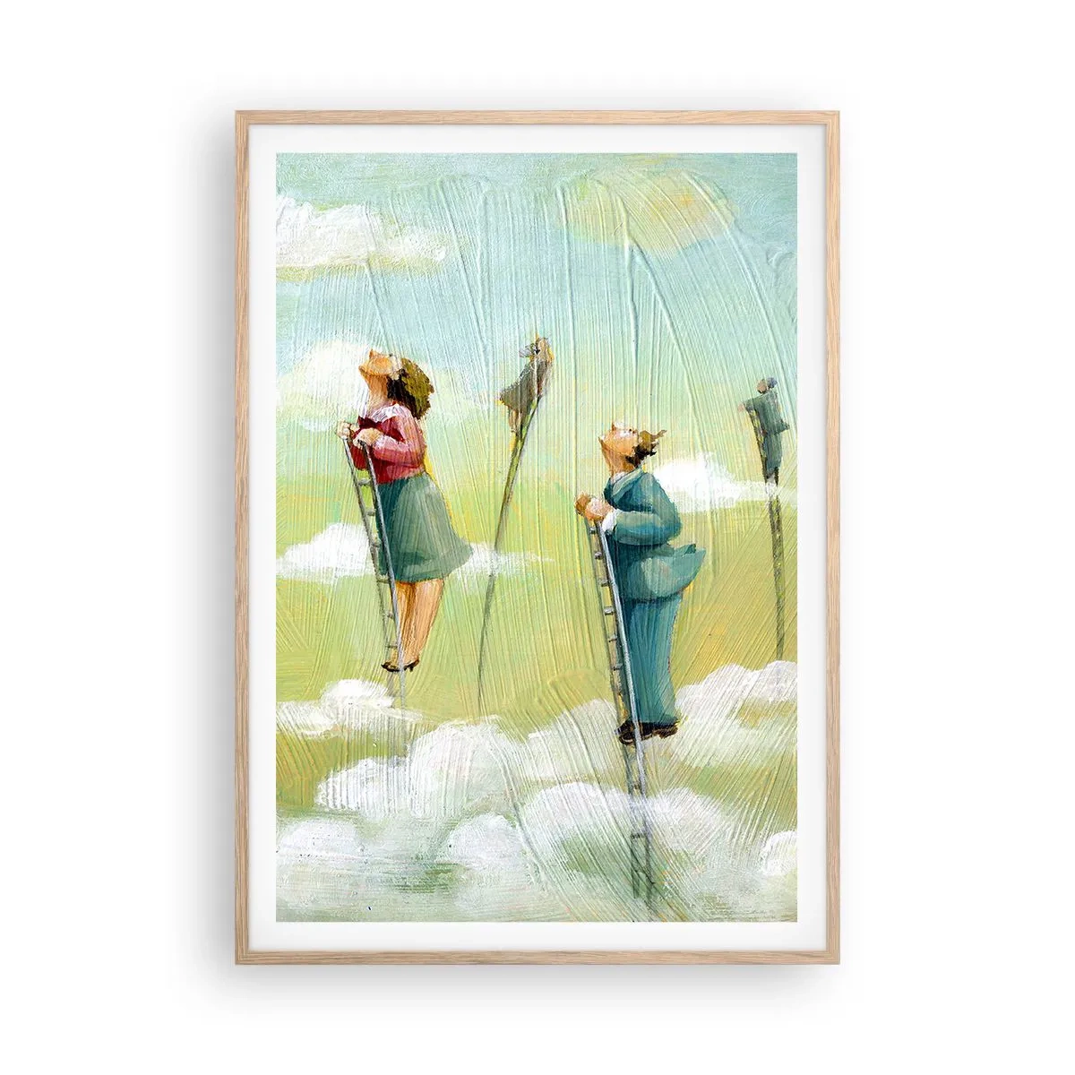 Plakát v rámu světlý dub - Za svým snem - 70x100 cm