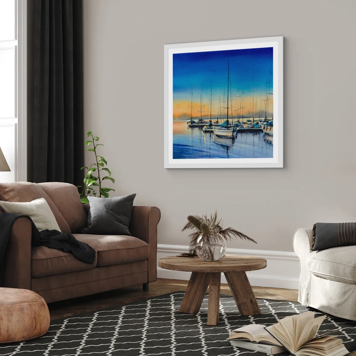 Plakát v bílém rámu - Konec dobrého dne - 40x40 cm