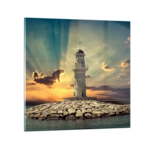 Obraz na skle - Světlo - Dobro - Krása - 70x70 cm