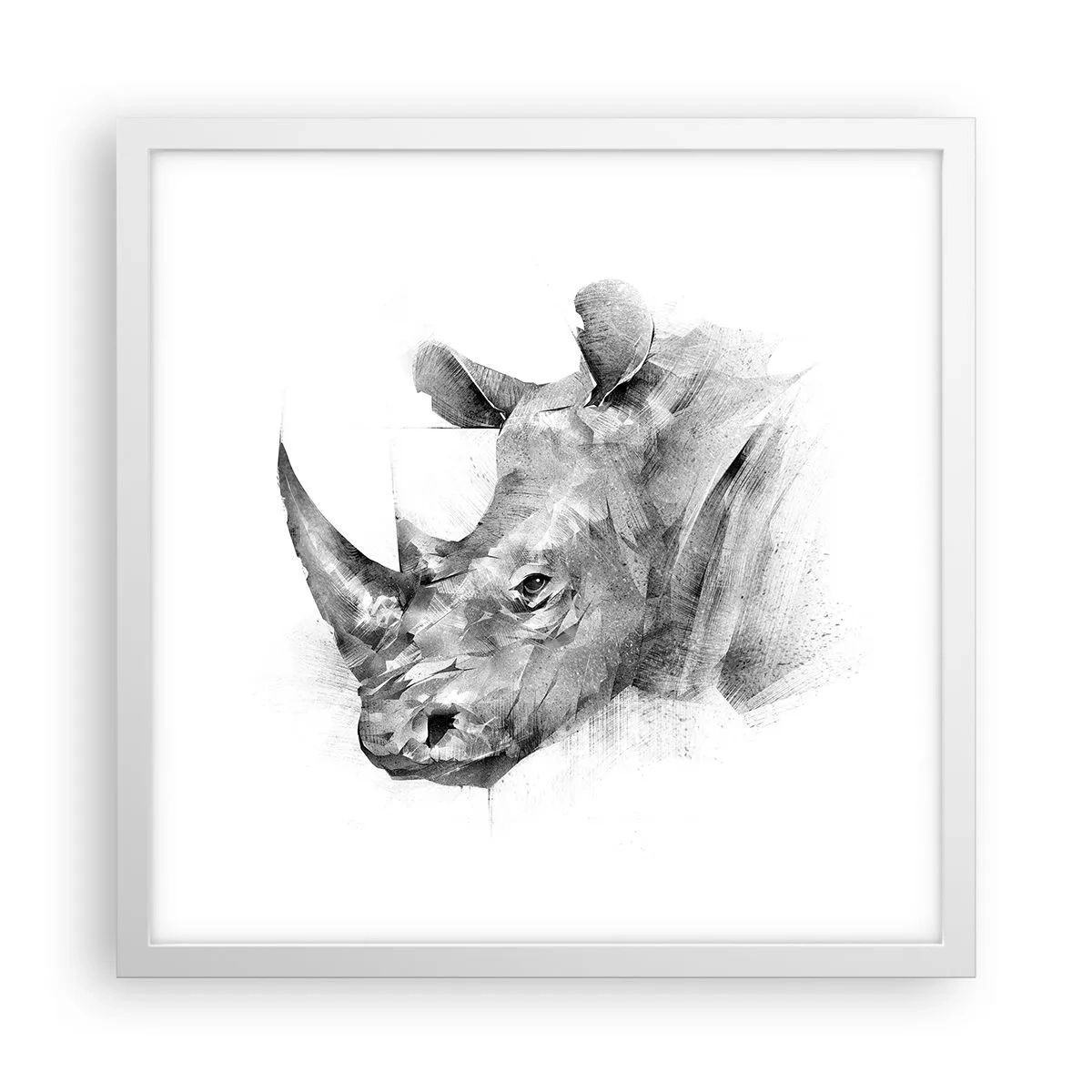 Plakát v bílém rámu - Africký portrét - 40x40 cm