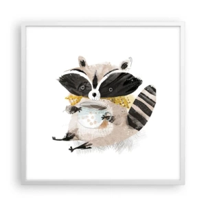 Plakát v bílém rámu - Můj přítel mýval - 60x60 cm