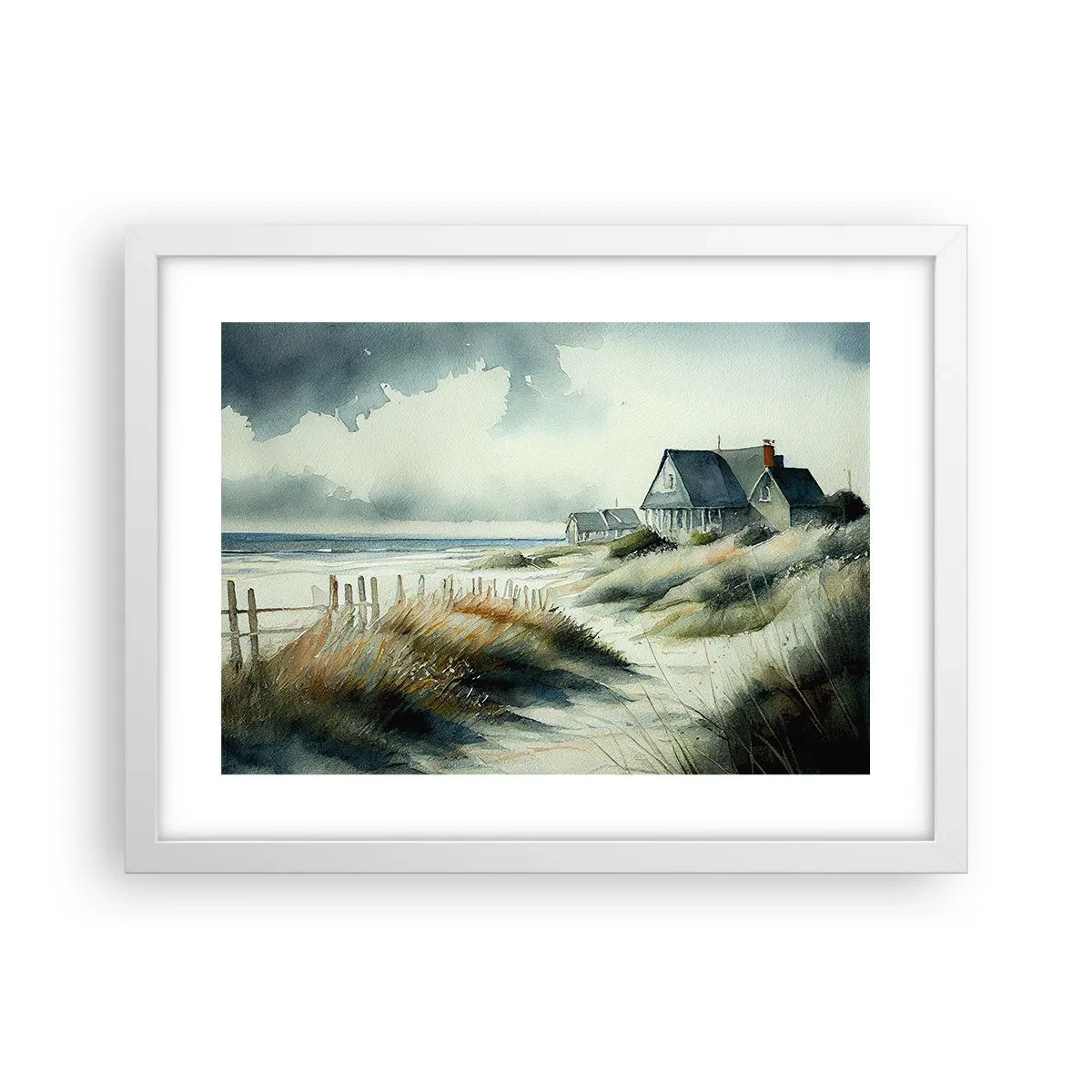 Plakát v bílém rámu - Daleko od shonu - 40x30 cm