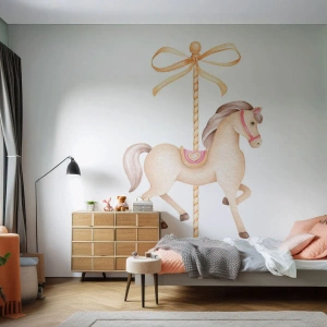 Fototapeta Samolepicí Deluxe Sticker - Elegantním klusem - Kůň, Kolotoč, Dívčí - 100x70 cm