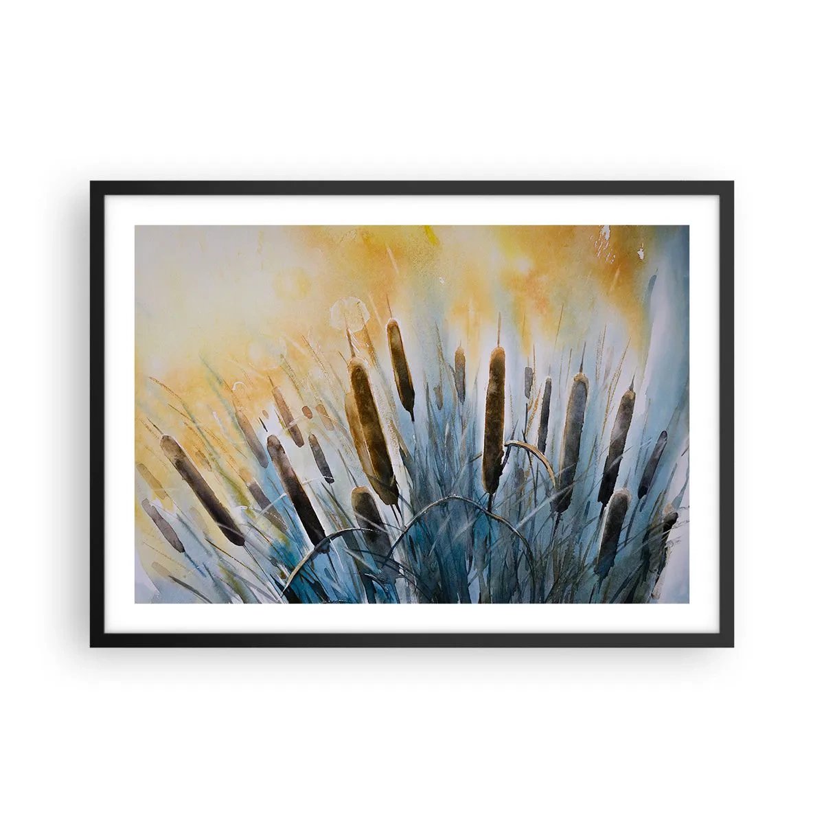 Plakát v černém rámu - Chlad vody, žár slunce - 70x50 cm
