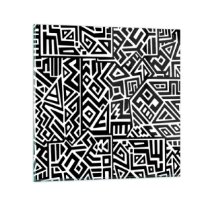 Obraz na skle - Předkolumbovská kompozice - 40x40 cm