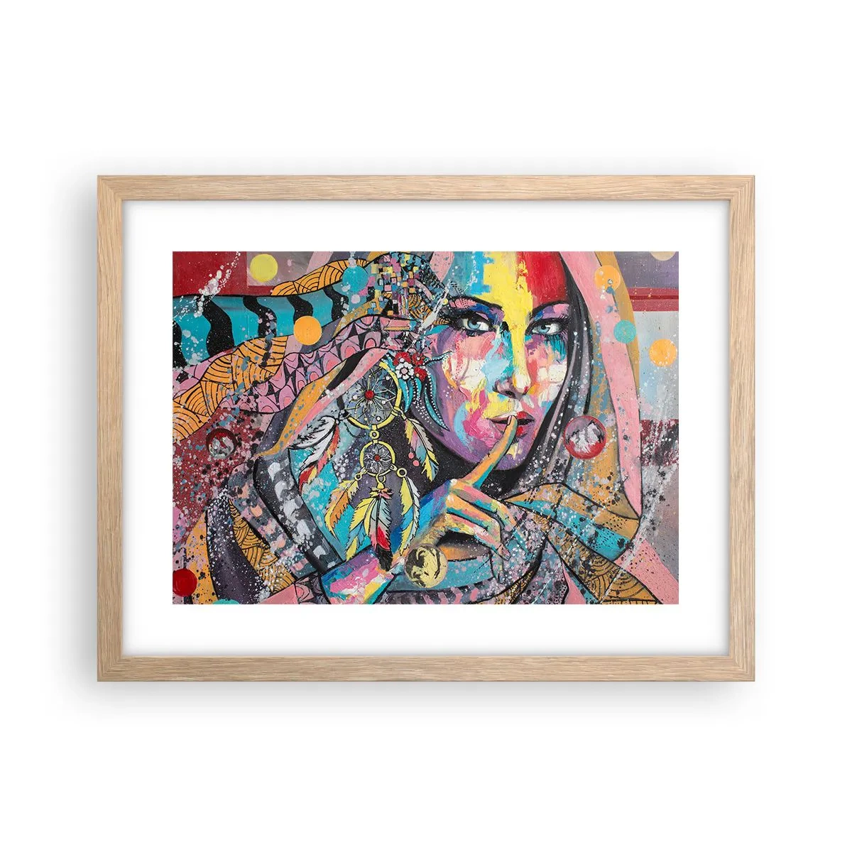 Plakát v rámu světlý dub - Mlč, než pochopíš - 40x30 cm