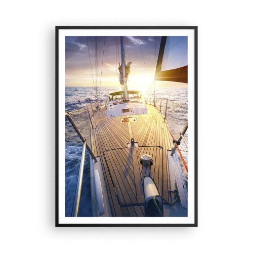 Plakát v černém rámu - Běžící po vlnách - 70x100 cm