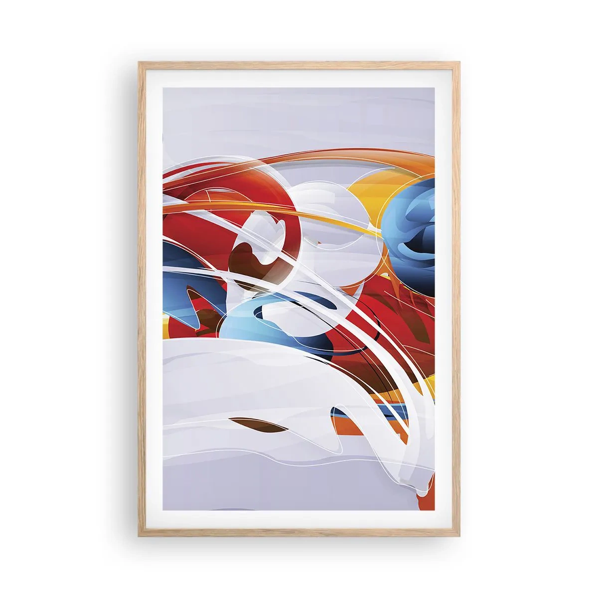 Plakát v rámu světlý dub - Tanec živlů - 61x91 cm