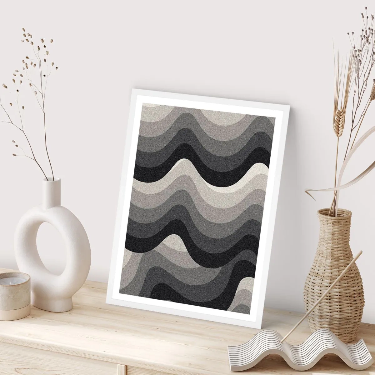 Plakát v bílém rámu - Vlna za vlnou - 61x91 cm